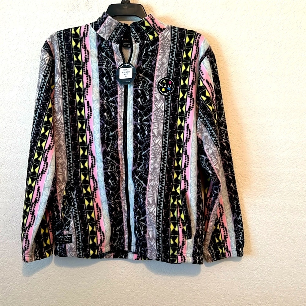 MAUI & SONS SURF CO.  Zipper "Shacket"/Jacket-soft Multi colors- w/pockets-NWT